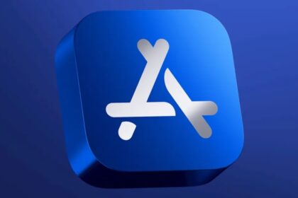 Apple App Store logo blue icon 3d render