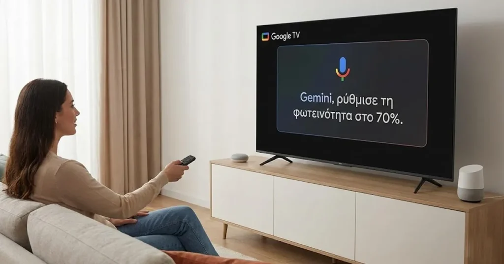 το νέο interface του Gemini στην τηλεόραση,