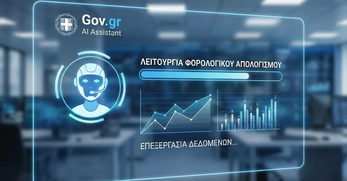 Ο ψηφιακός βοηθός Gov.gr AI Assistant σε λειτουργία φορολογικού απολογισμού