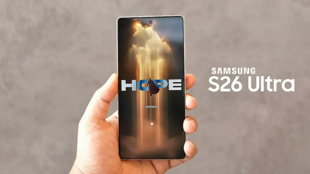 Samsung Galaxy S26 με τον Superman στο backround